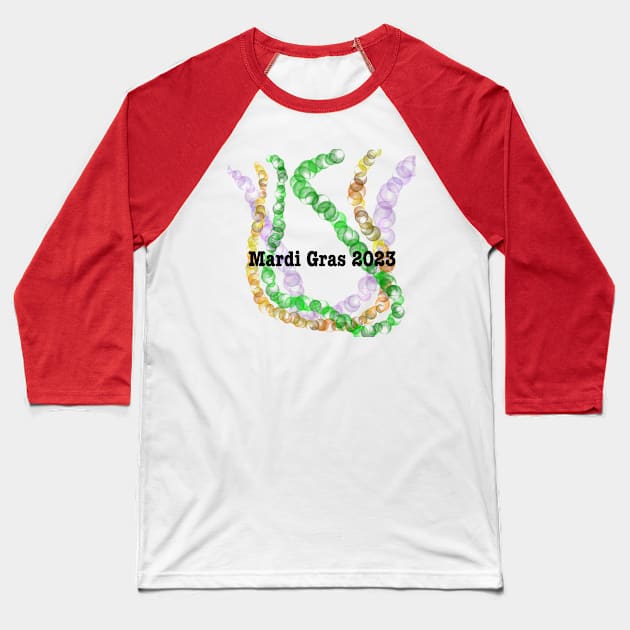 Abstract Mardi Gras beads Baseball T-Shirt by Stephanie Kennedy 